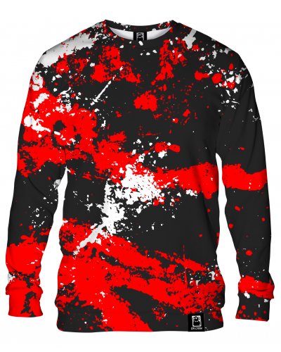 Hoodie without the hood Marble Black Red