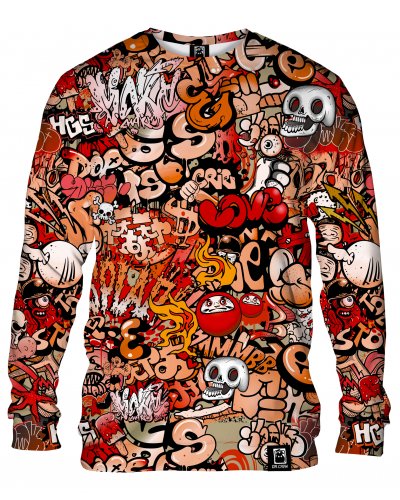 Hoodie without the hood Graffiti Skull