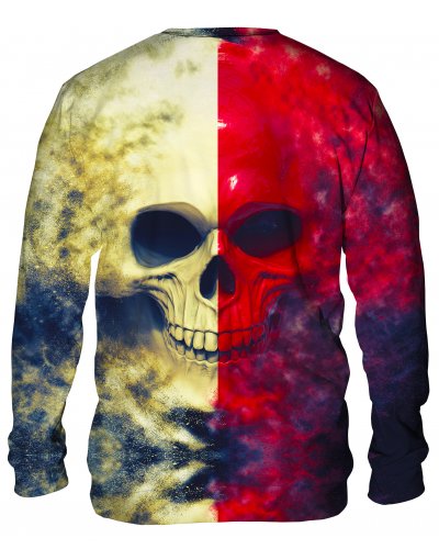 Hoodie without the hood White Red Skull