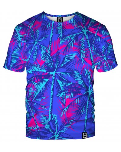 T-Shirt Neon Palms Blue