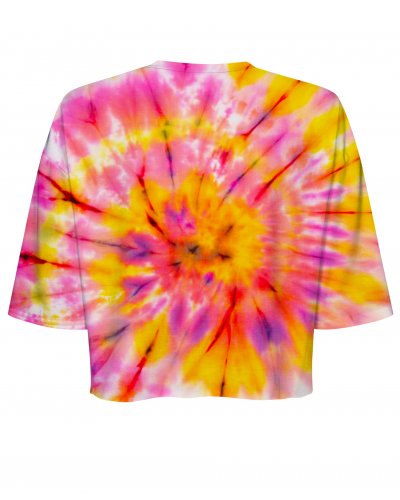 T-shirt Crop Tie Die Pink