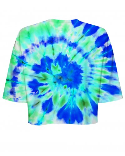 T-shirt Crop Tie Die Green