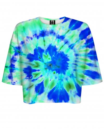 T-shirt Crop Tie Die Green