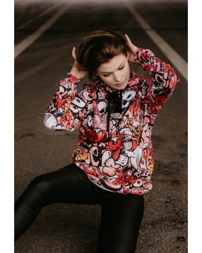 Hoodie zip Graffiti Skull