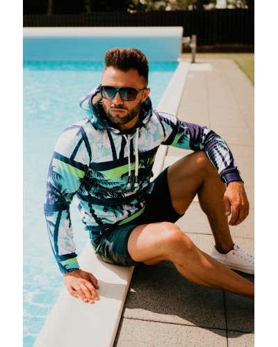 Hoodie zip Blue Beach