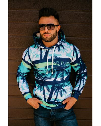 Hoodie zip Blue Beach