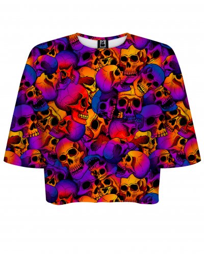 T-shirt Crop Skulls Ombre