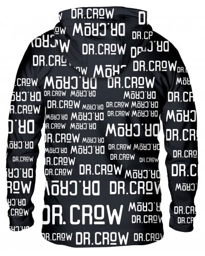 Hoodie zip Dr.Crow Text Black