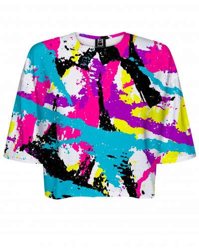 T-shirt Crop Psychodelic Graffiti