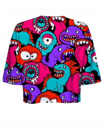 T-shirt Crop Colorful Monster