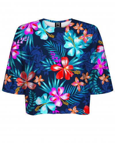 T-shirt Crop Colorful Flowers
