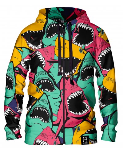 Hoodie zip Angry Sharks