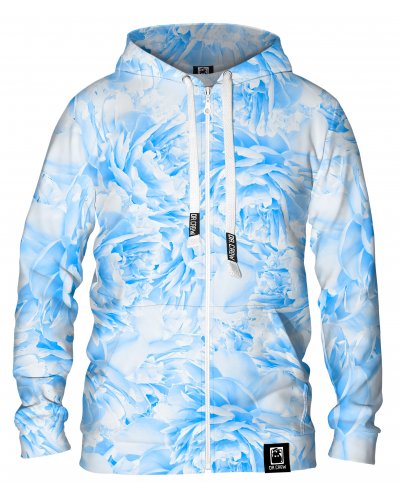 Hoodie zip Peonies Blue