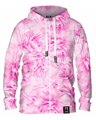 Hoodie zip Peonies Pink