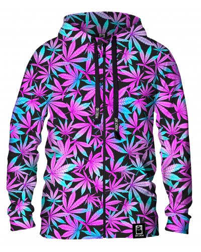 Hoodie zip Neon Leaves