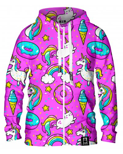 Hoodie zip Unicorn Confetti