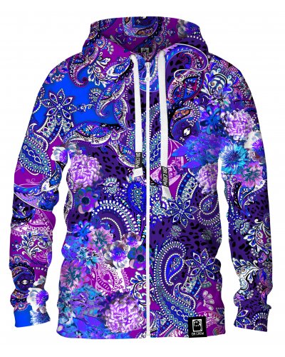 Hoodie zip Purple Paisley