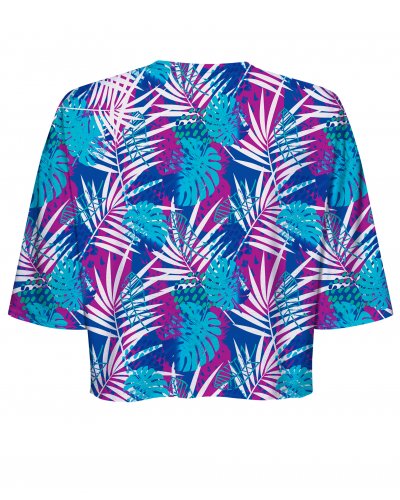 T-shirt Crop Blue Palms