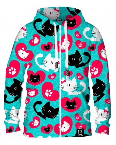 Hoodie zip Heart Kitty