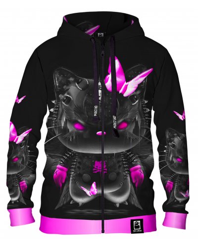 Hoodie zip Kitty Punk