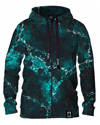 Hoodie zip Marble Turquoise