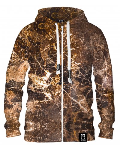 Hoodie zip Marble Brown