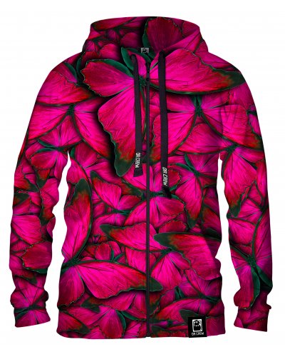 Hoodie zip Butterfly Pink