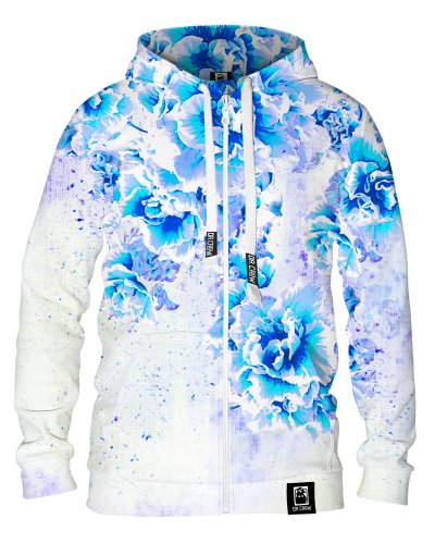 Hoodie zip Beautifull Flowers Blue