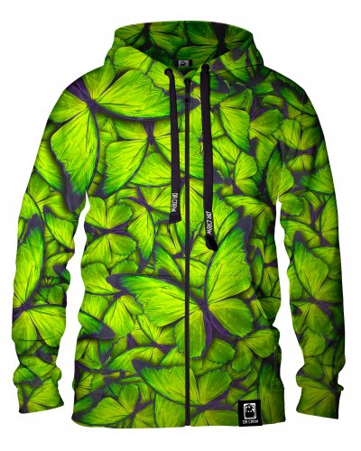 Hoodie zip Butterfly Green