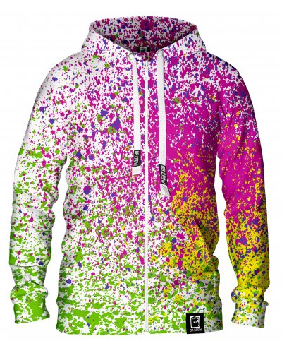 Hoodie zip Splatter White