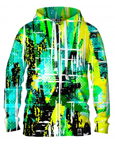 Hoodie zip Greasy Lime