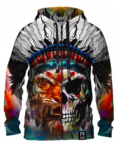 Hoodie zip Indian Tiger