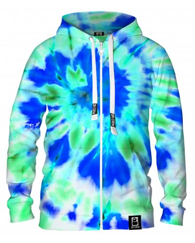 Hoodie zip Tie Die Green