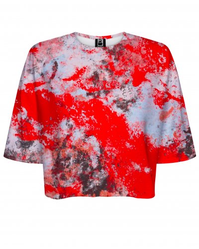 T-shirt Crop Marble Red