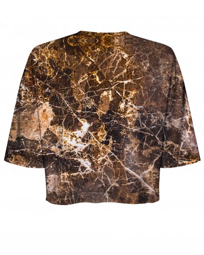 T-shirt Crop Marble Brown