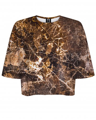 T-shirt Crop Marble Brown