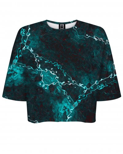 T-shirt Crop Marble Turquoise