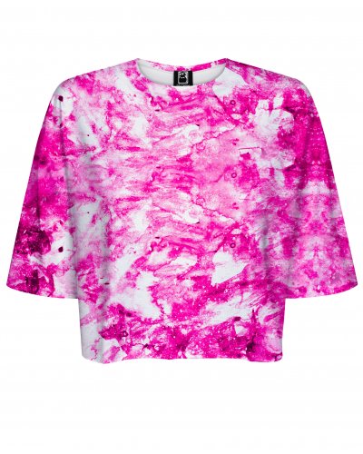 T-shirt Crop Marble Pink