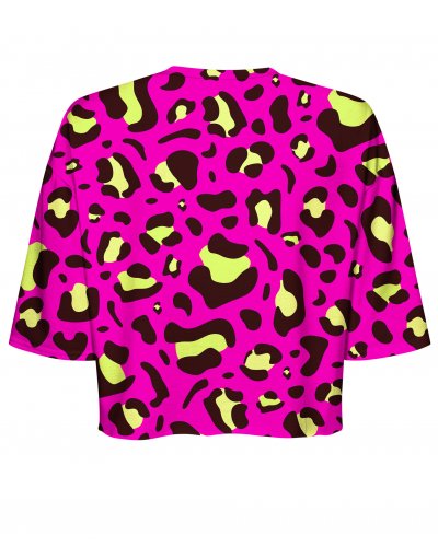 T-shirt Crop Leopard Pink