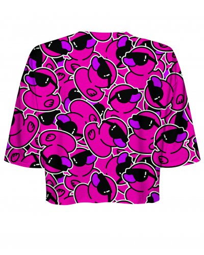 T-shirt Crop Ducks Pink