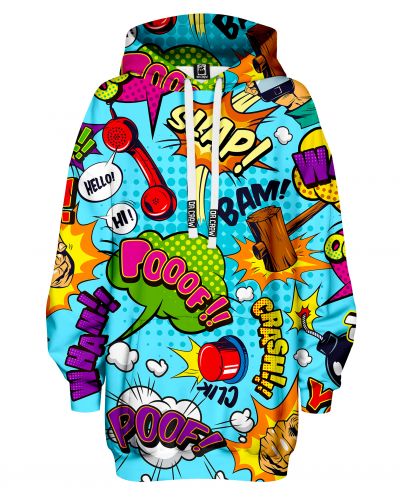 Hoodies Oversize Comic Blue