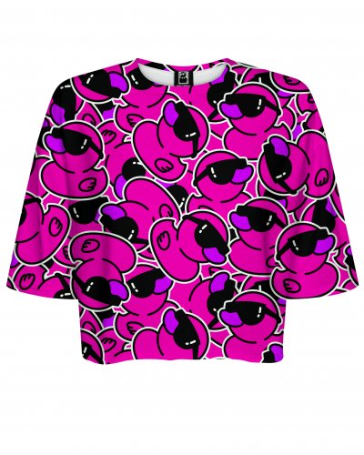 T-shirt Crop Ducks Pink