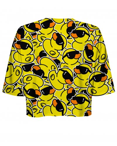 T-shirt Crop Ducks Yellow