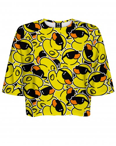 T-shirt Crop Ducks Yellow