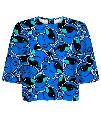 T-shirt Crop Ducks Blue