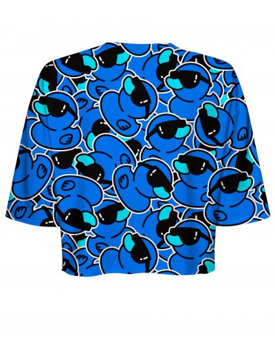 T-shirt Crop Ducks Blue