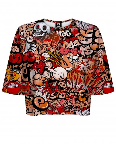 T-shirt Crop Graffiti Skull