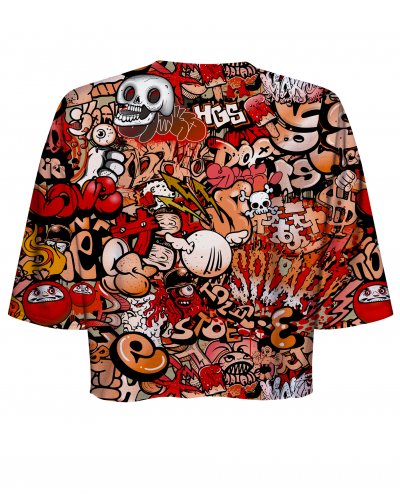 T-shirt Crop Graffiti Skull