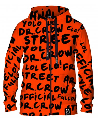 Hoodie zip Dr.Crow Orange