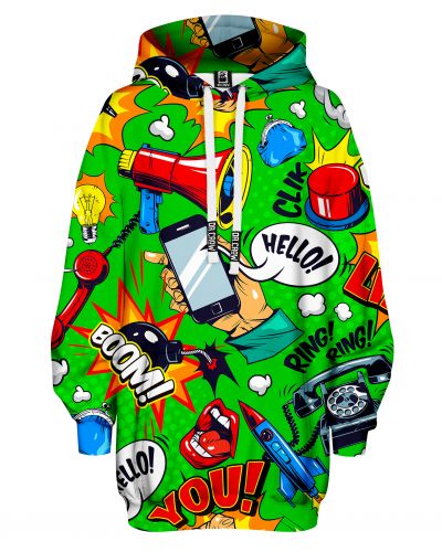 Hoodies Oversize Comic Green